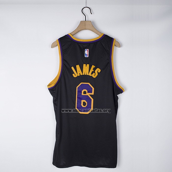 Camiseta Los Angeles Lakers LeBron James NO 6 Earned 2021-22 Negro